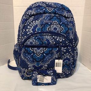 Vera Bradley Blue Tapestry backpack with Zip ID